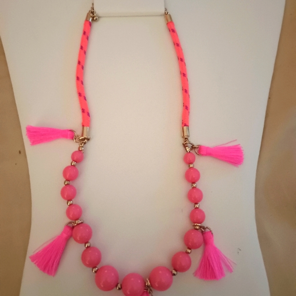 New ,Fashion necklace, pink and orange